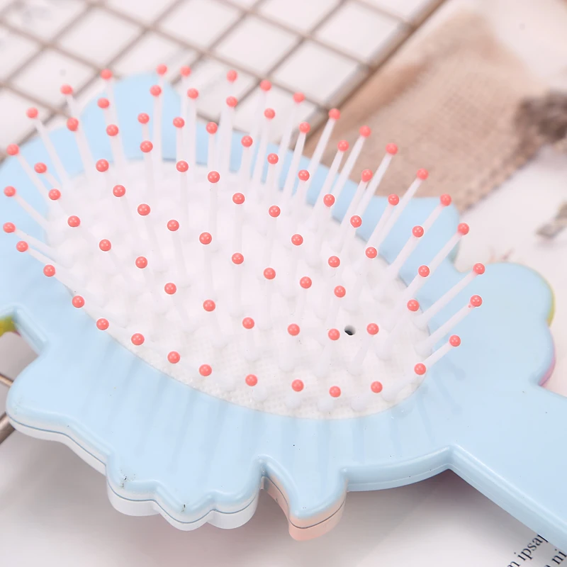 Единорог hello kitty Детская щетка для волос расческа Антистатическая воздушная ячейка красный розовый портативная расческа мультипликационный массажный инструмент милый Q Антистатическая