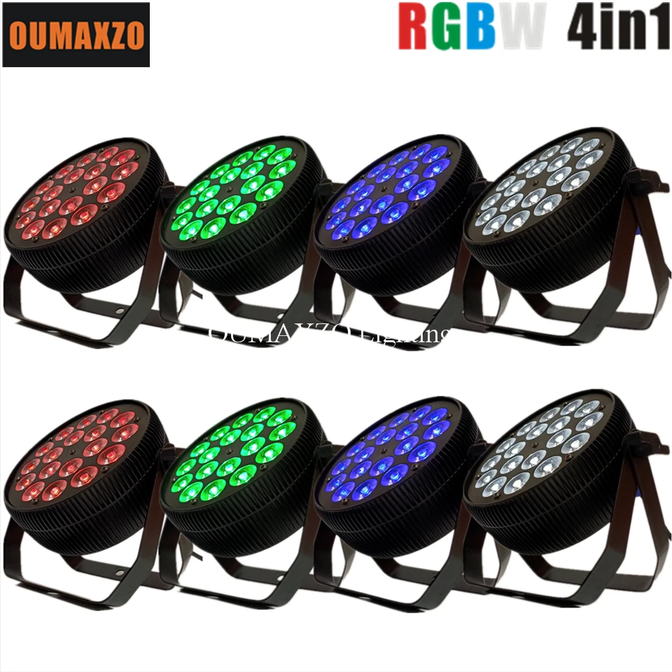 

8pcs/lot new flat slim par64 led lighting lamp 18x12w RGBW 4 in1 stage led par light Led Lamp Par 64 Stage Decorative Lighting
