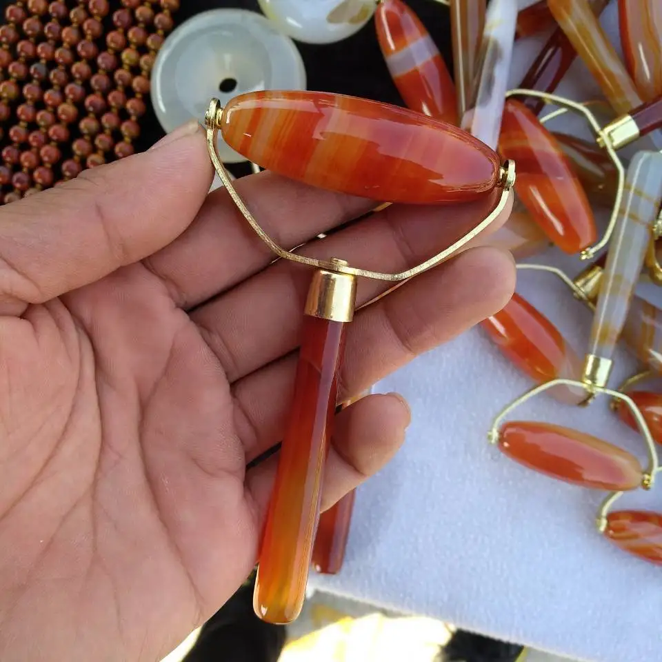 Natural agate crystal female facial massager health products | Дом и сад