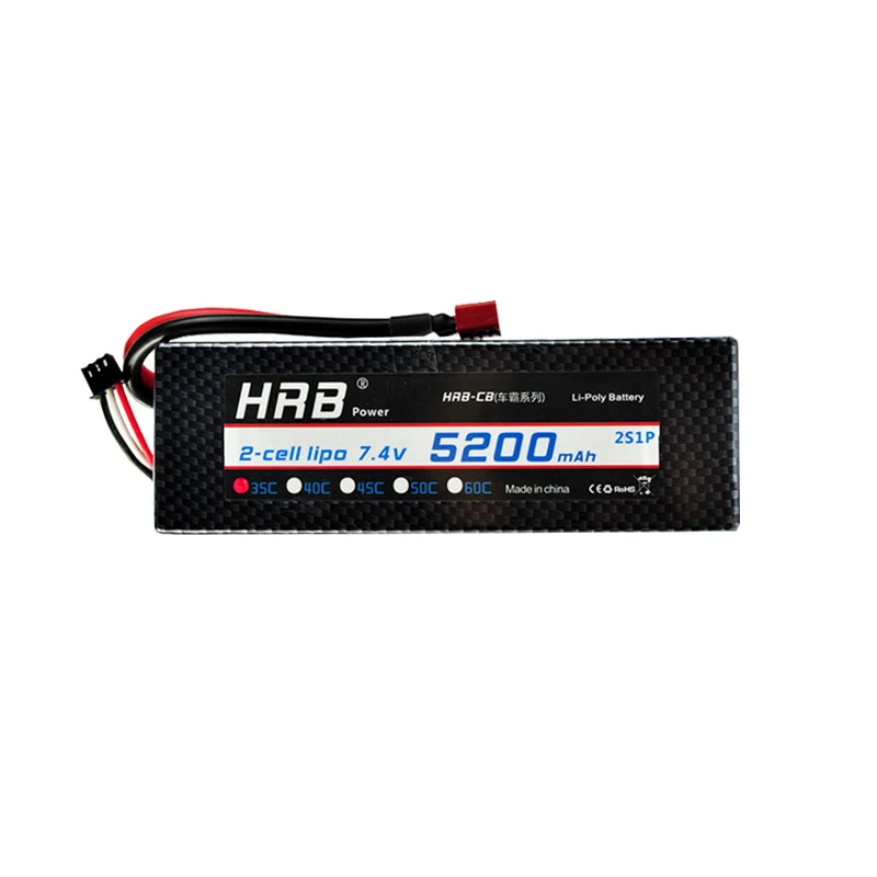 Hrb RC Lipo 2 s Батарея 7 4 v 5200 мА/ч 35C Max 70C Футляр акумуляторная батарея для багги Truggy Evader
