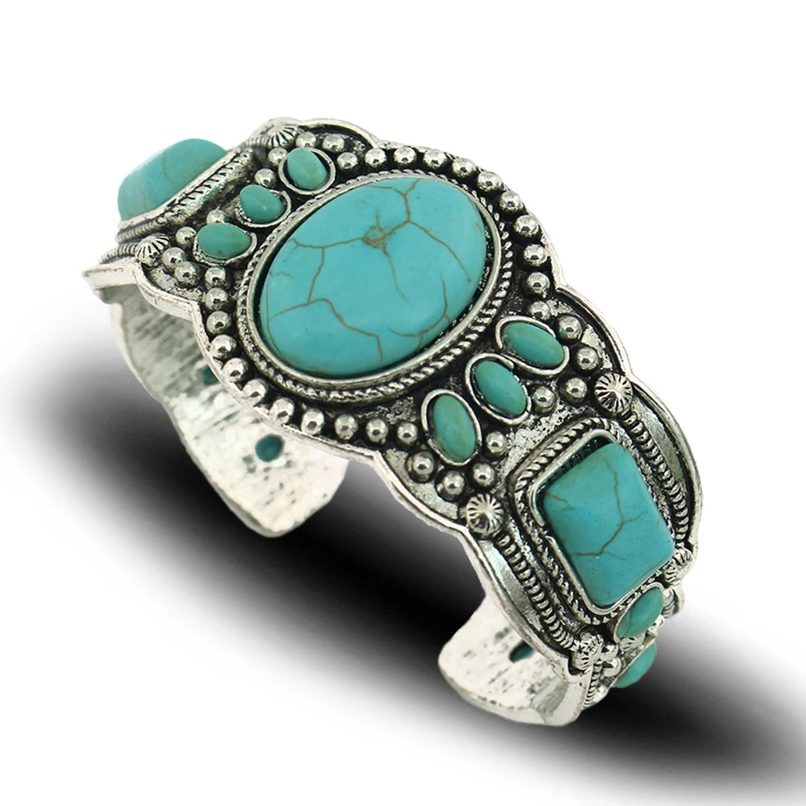 Винтажные антикварные серебряные браслеты и обручи с тройным камнем для женщин