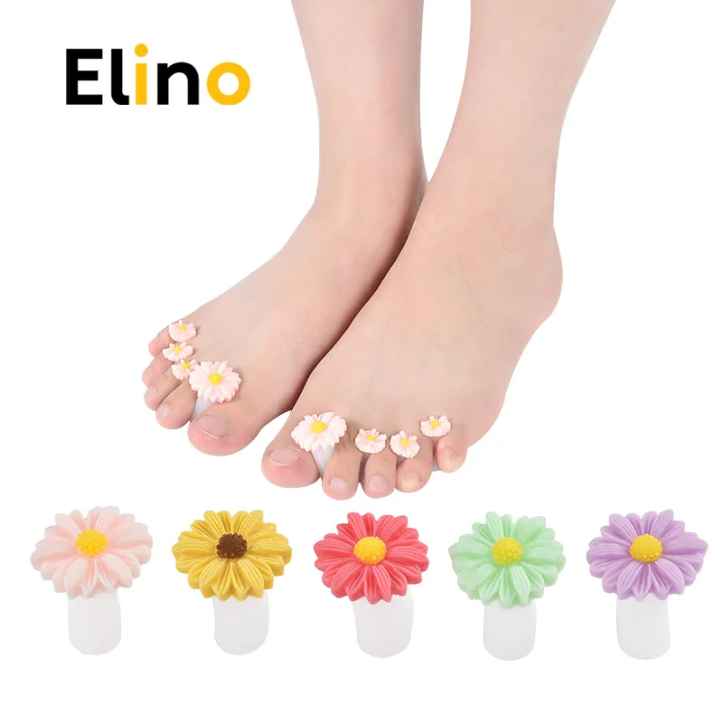 

Fashion 8pcs/Set Daisy Silicone Soft Toe Finger Separators Pedicures DIY Nail Art Foot Care Tools Shoes Insoles