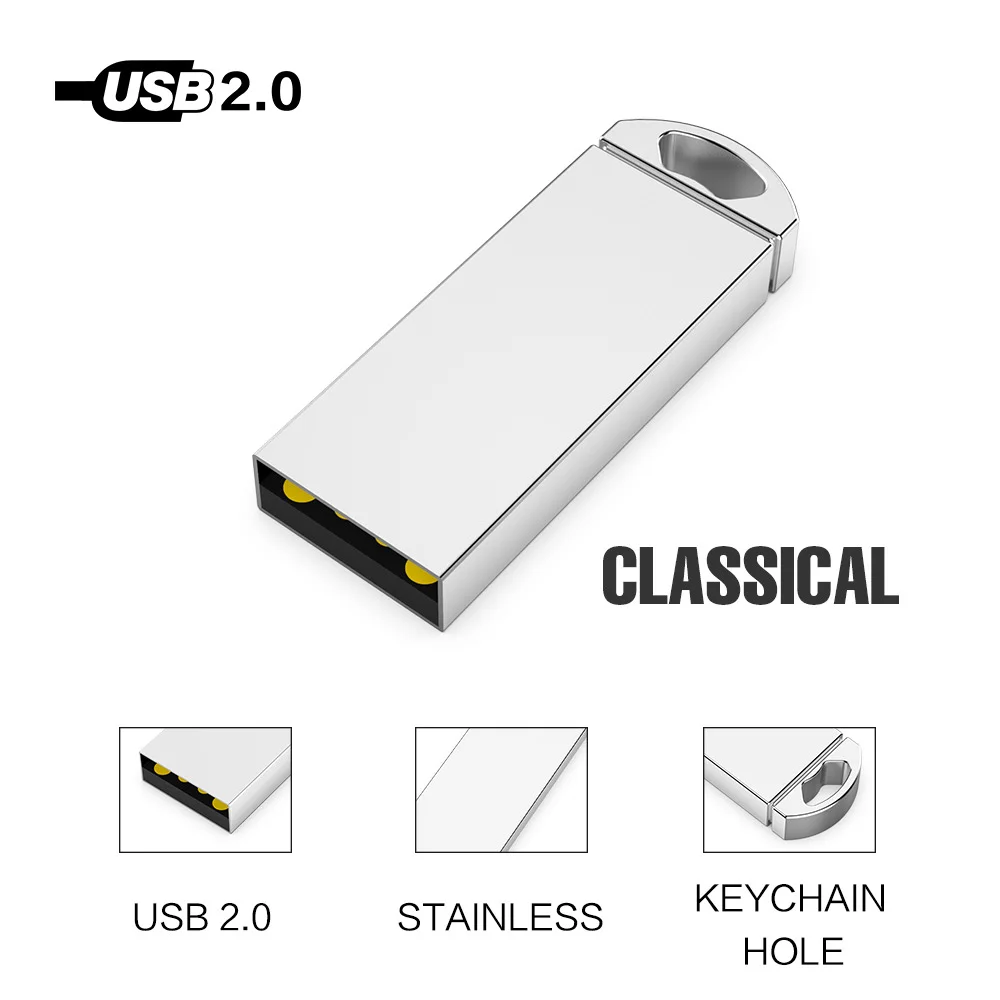 Водонепроницаемый металлический USB флеш-накопитель карта памяти 8 ГБ 16 32 64 Гб 128