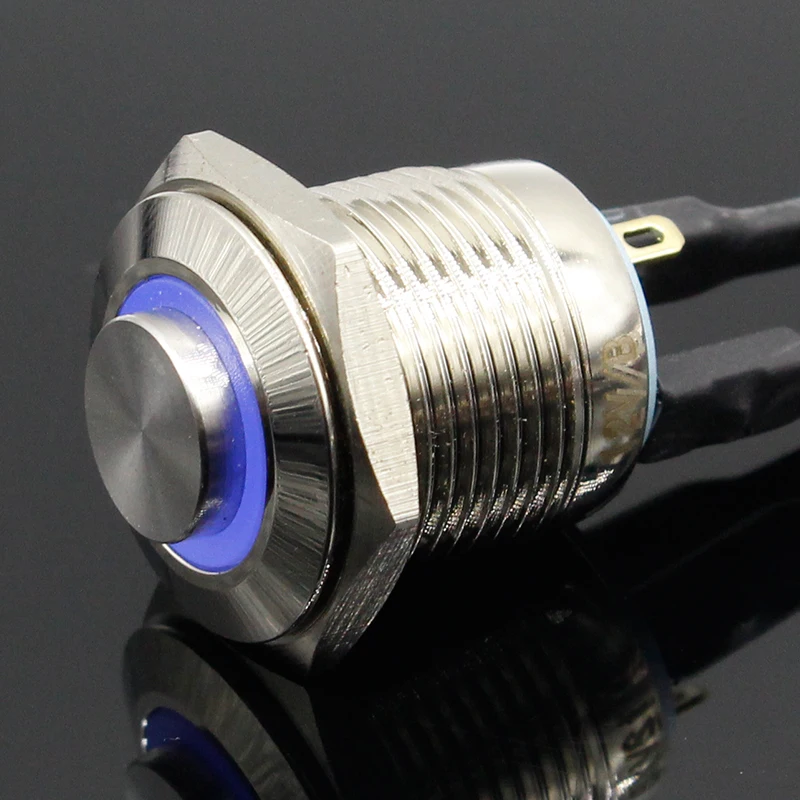 Металлический кнопочный переключатель из нержавеющей стали 1 шт. 16 мм