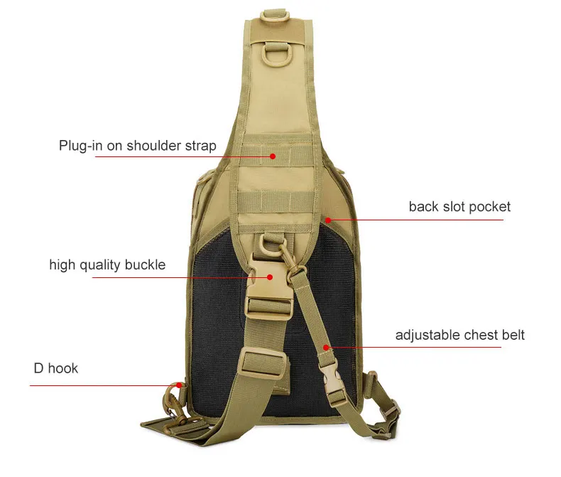 Tactical Chest Backpack Military Bag Hunting Fishing Bags Camping Hiking Army Hiking Backpacks Mochila Molle Shoulder Pack XA65A