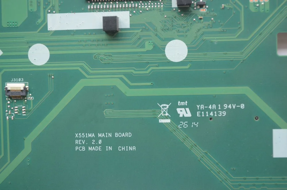 Классическая материнская плата для ноутбука Asus X551MA с ЦП SR1W4 N2830 поддержка USB 3 0 REV.
