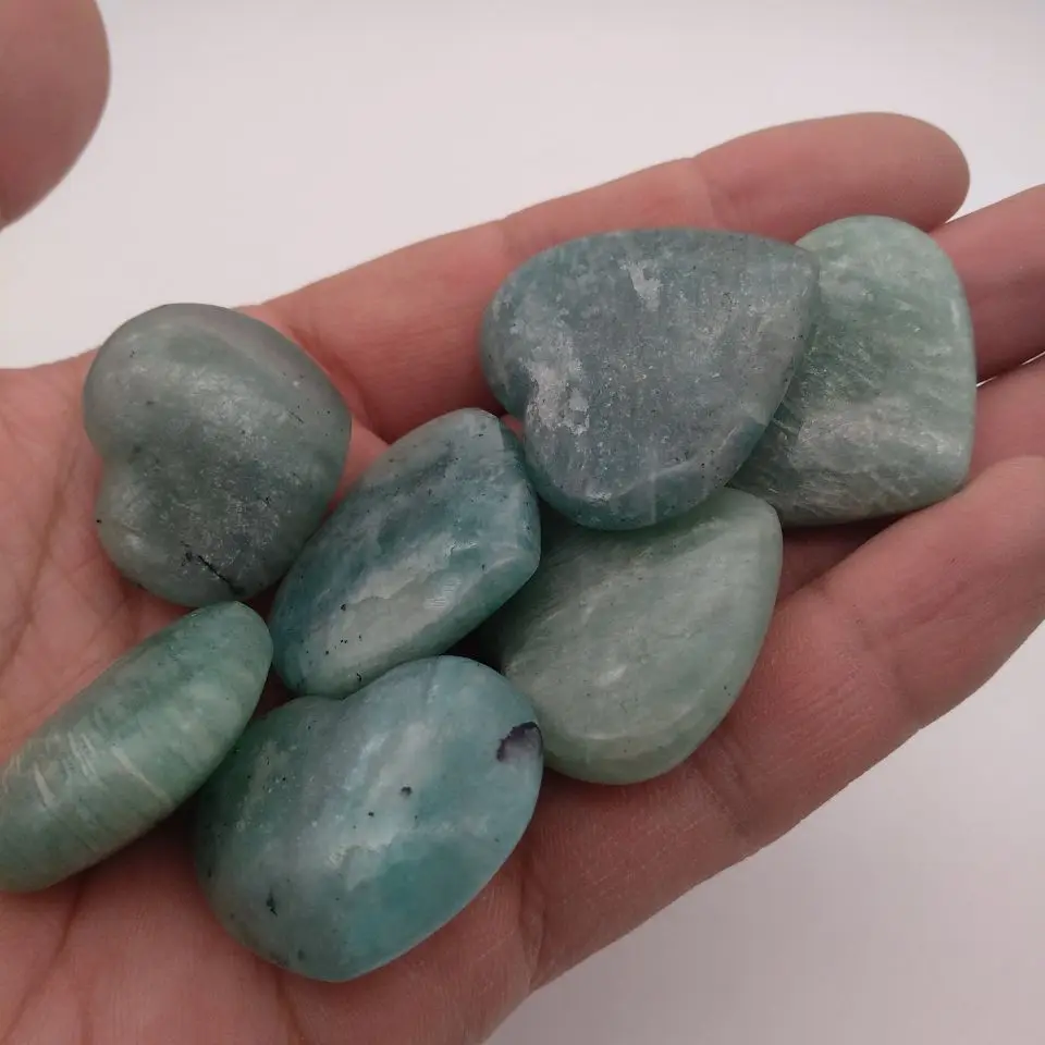 10 шт. резной Амазонит FELDSPAR в виде сердца Бразилия | Дом и сад