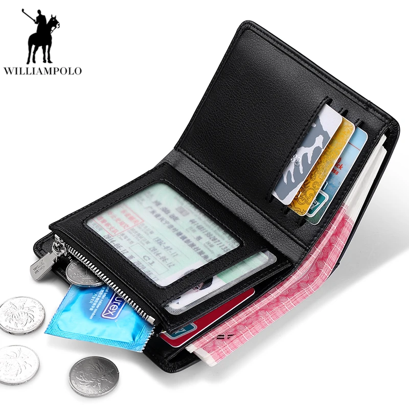 WILLIAMPOLO модный бренд бизнес мужской кожаный кошелек мужские кошельки Мужская