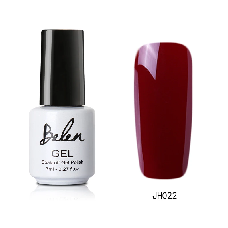 JH022 Belen, 7 мл, винно-красная серия, 36 цветов, Гель-лак для ногтей, замачиваемый, долговечный, профессиональный, УФ, светодиодный лак для ногтей, Гель-лак, базовый топ - Цвет: JH022