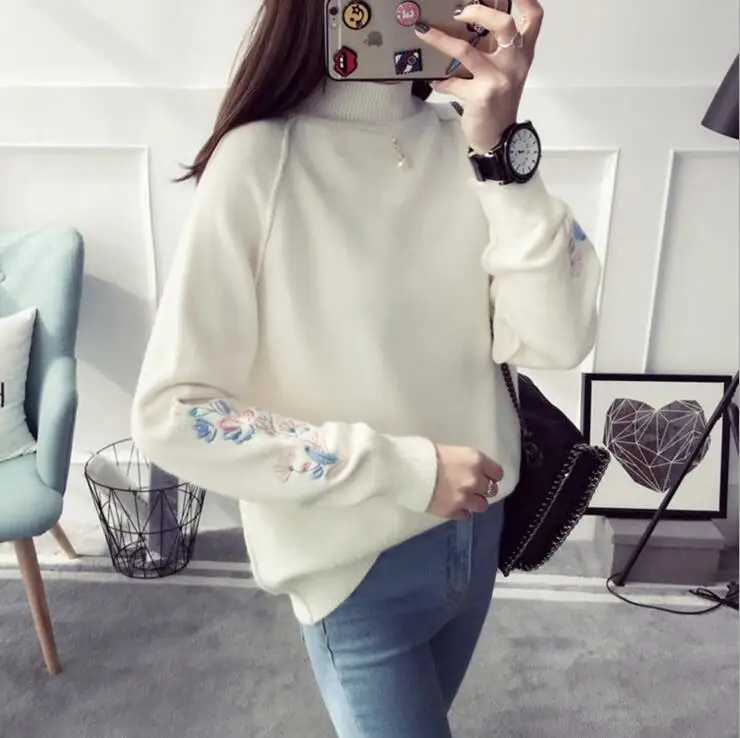 2021 новый женский свитер из грубой шерсти теплый повседневный пуловер с рукавами