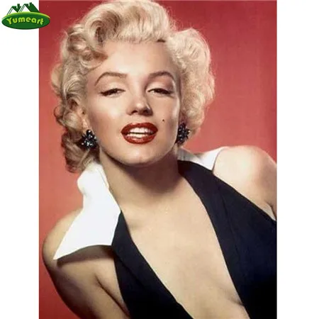 5902127 YUMEART 5D Square Diamond Painting Marilyn Monroe Diamond Embroidery Star Picture of Rhinestones Home Decoration Beautiful Women - Цвет: 5902127