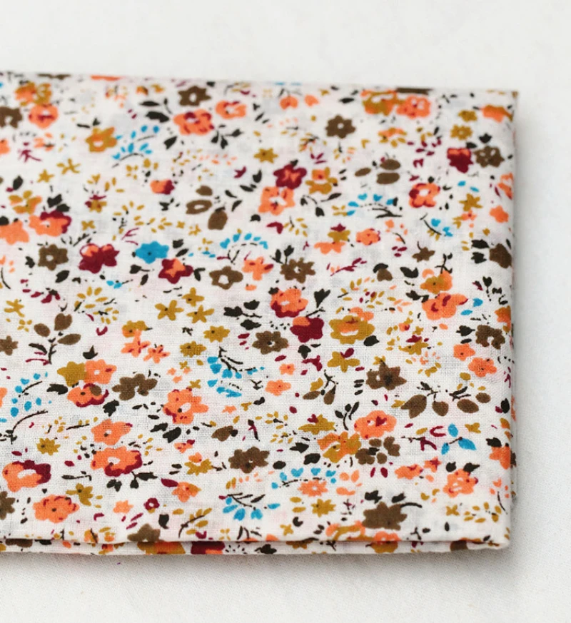 7pieces/lot Orange mixed design flower pattern 25cmx25cm cotton fabric patchwork bundle fabrics cloth sewing DIY | Дом и сад