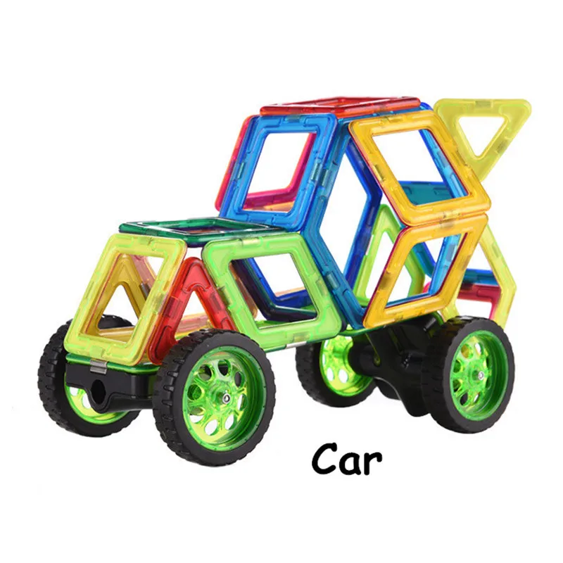 158 шт. регулярные просветить кирпичи образовательные Магнитный конструктор игрушек квадратная Треугольники DIY Building Конструкторы кирпичи Игрушечные лошадки для детей