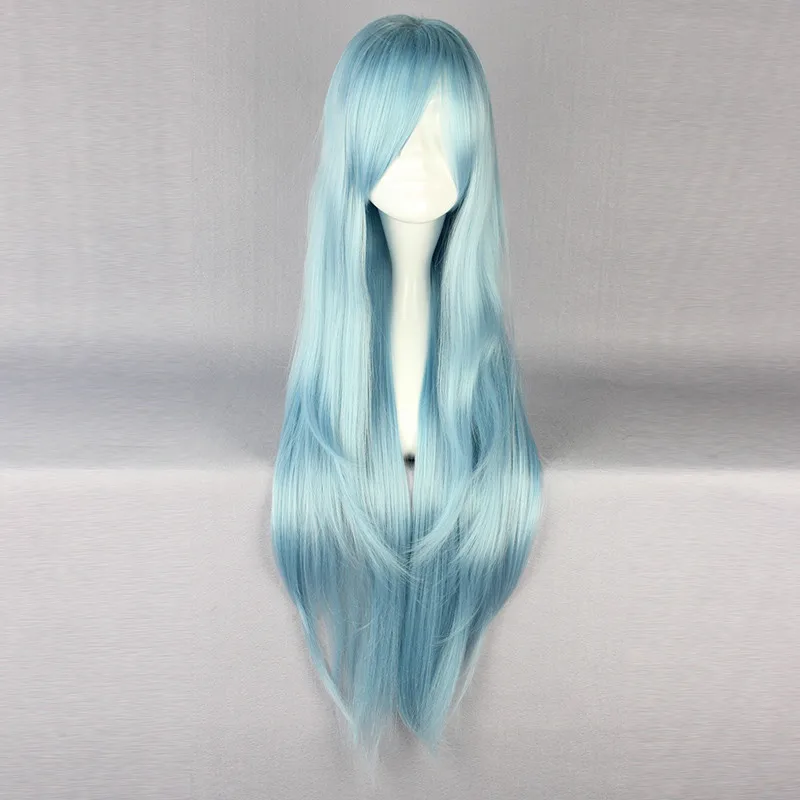 Sword Art Online Sao Asuna Yuuki Yuki Long Blue And Brown Heat Resistant Hair Cosplay Costume Wig + Free Cap | Тематическая одежда