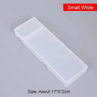 Small White Простой Прозрачный чехол-карандаш для школьников и студентов, маленькая пластиковая коробка для хранения, Обучающие канцелярские принадлежности, офисные принадлежности - Цвет: Small White