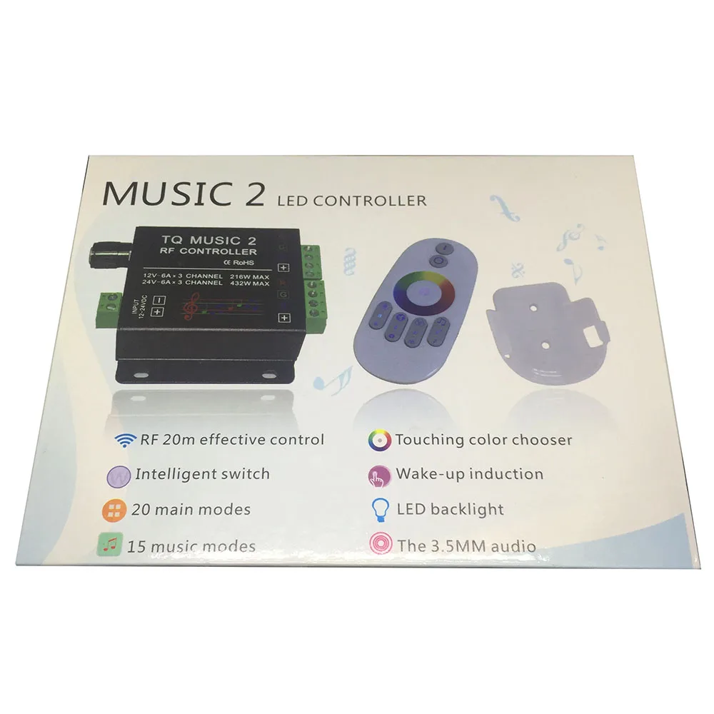 BSOD LED TQ Music 2 Control ler RF с пультом дистанционного управления цветное входное
