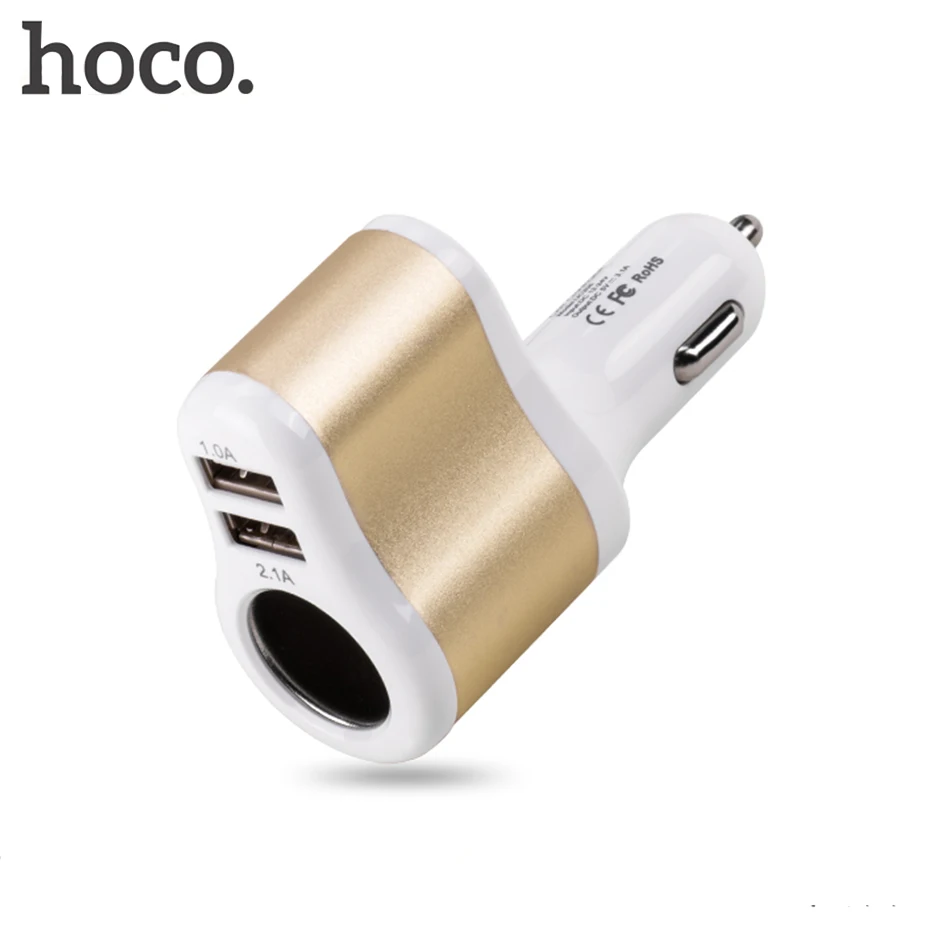 Автомобильное зарядное устройство HOCO 3.1A 5 В USB с светодиодный экраном адаптер для