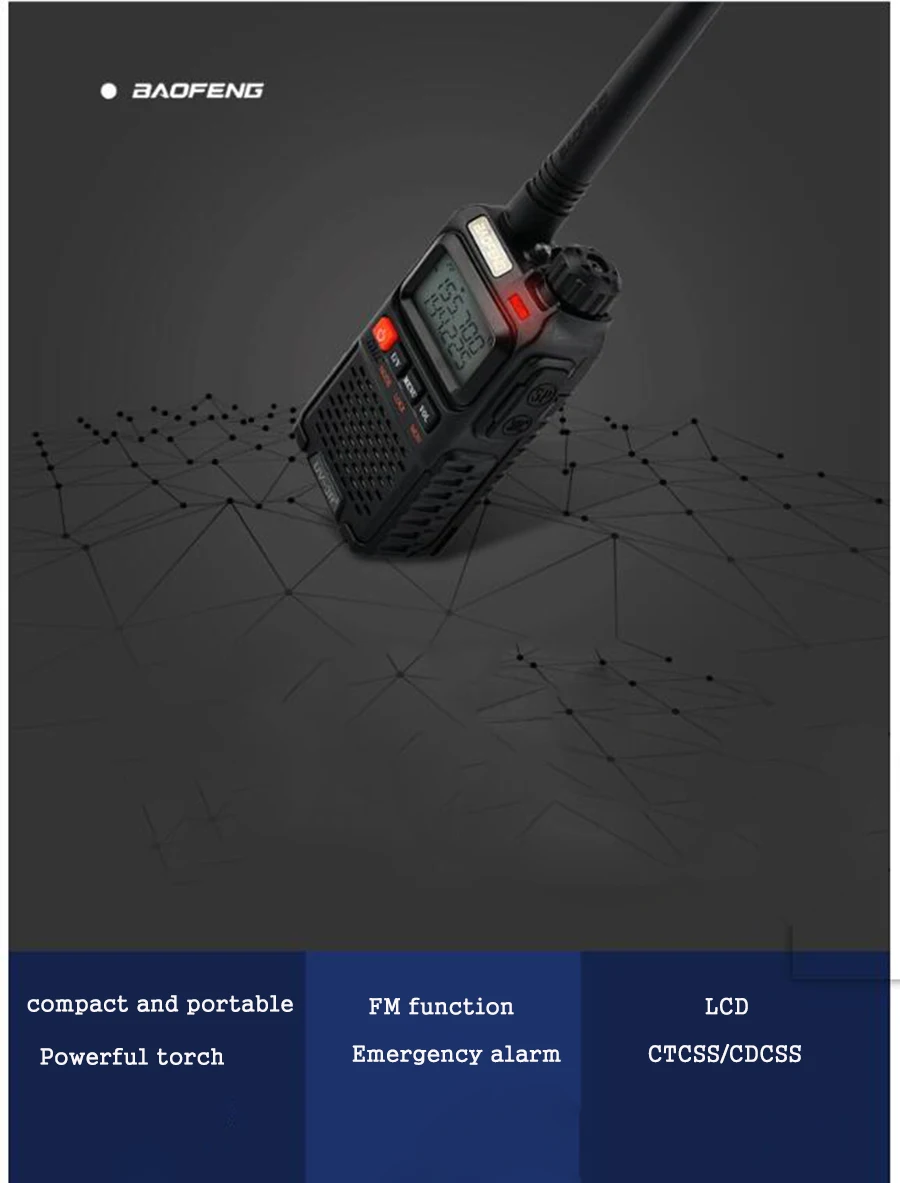 Портативная мини-рация Baofeng радио двухстороннее для hf/uhf/cb