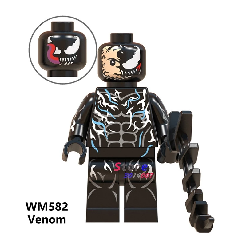 Один Marvel Super Heroes Venom Carnage Дэдпул Человек-паук Капитан Америка Росомаха строительные блоки игрушки для детей - Цвет: WM582