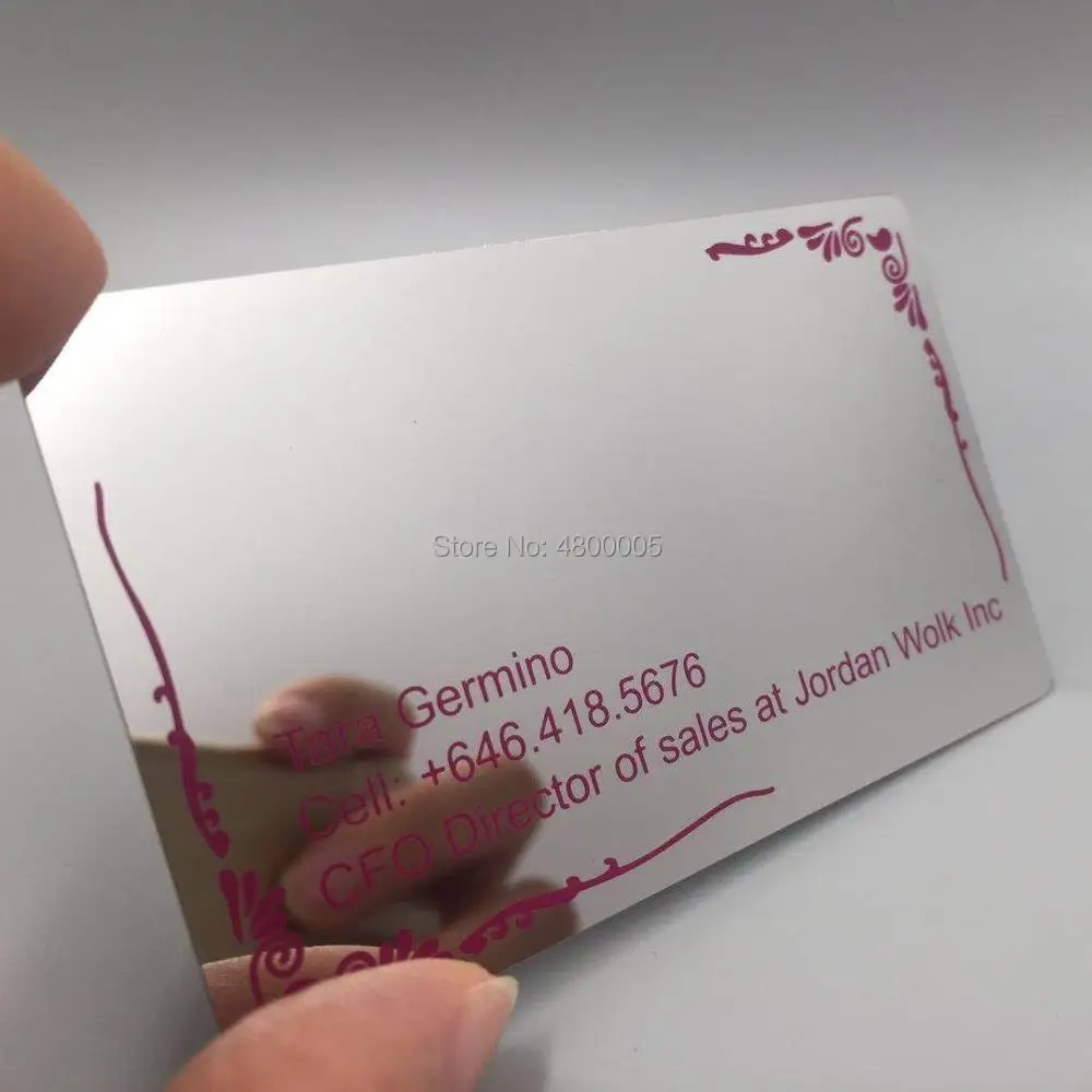 

(200pcs/lot )Customized engrave name and logo mirror metal business card