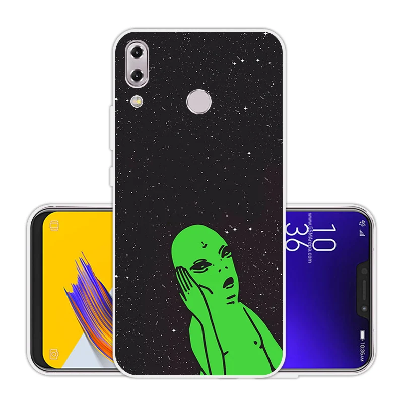 Для Asus Zenfone 5z ZS620KL прозрачный чехол из ТПУ для телефона с синим корпусом 6 2 &quotдля 5