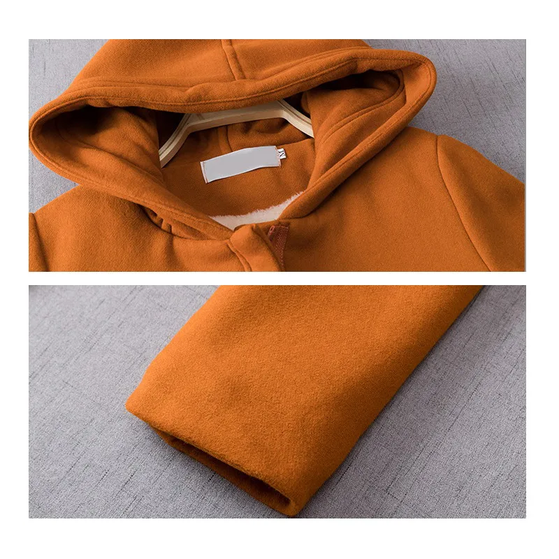 Куртка женская осень 2019 толстая с длинным рукавом свободная капюшоном | Женская