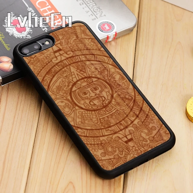 LvheCn Aztec календарь Вишня Имитация древесины чехол для телефона iPhone 11 12 Pro X XR XS MAX 5 6S 7