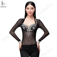 plus size 1 piece belly dancing dancewear long sleeves bellydance accessories women bodysuit bottoming shirt belly dance tops