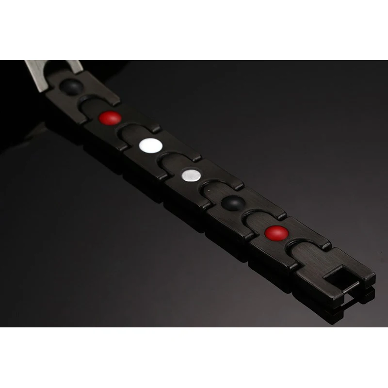 Vinterly черный Золотой магнитный браслет для мужчин звено цепи из нержавеющей стали