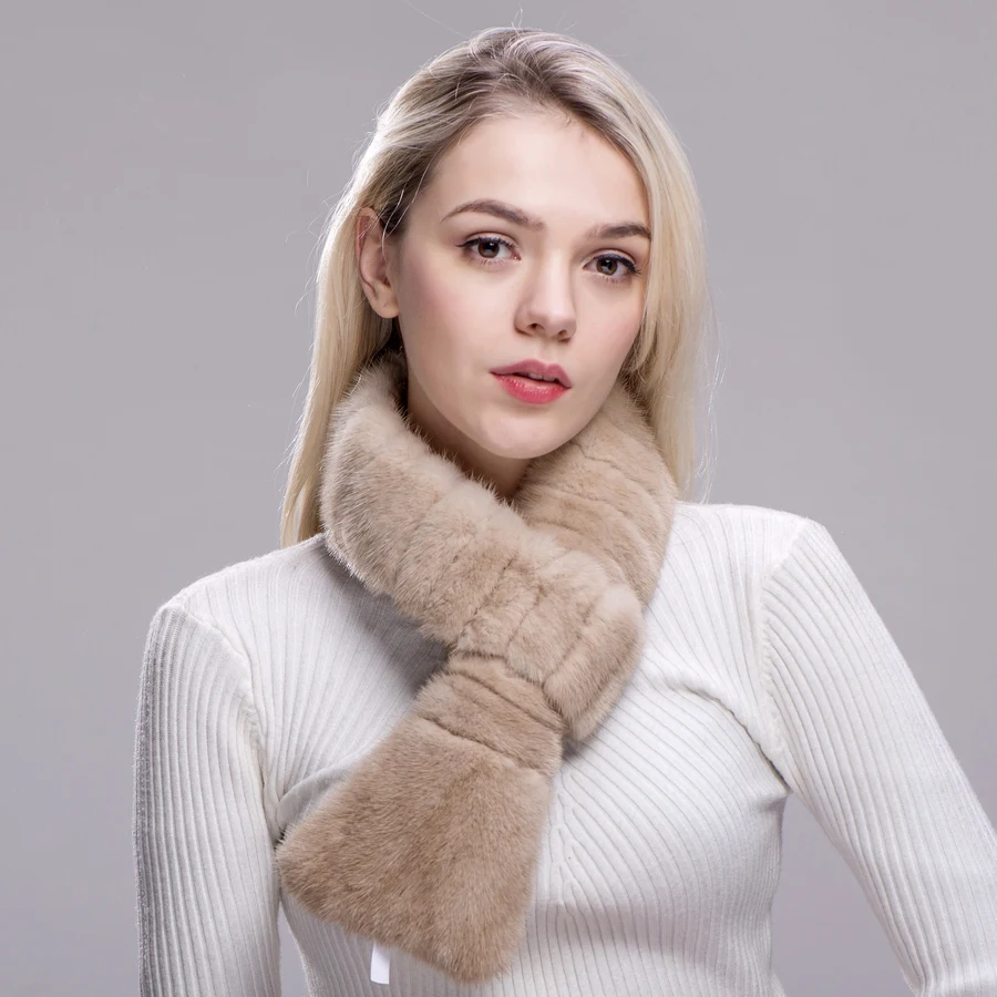 FXFURS Фирменная Новинка Высокое качество реального норки шарф Wholeskin норки меховой воротник из натуральной кожи норки глушитель шарфы