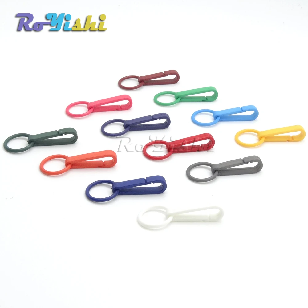 100 шт./упак. Красочные перчатки крюк пластиковые пряжки карабин с уплотнительным