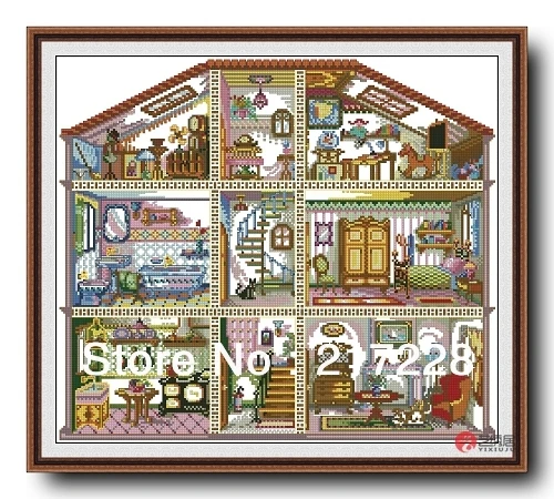 

14CT Cross Stitch Kits Victorian Dollhouse 50*45cm CS-068WM-A