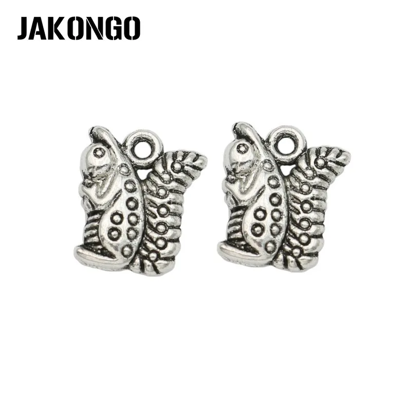 JAKONGO Античная Посеребренная белка Подвески кулон для изготовления ювелирных