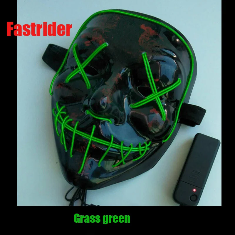 

Motorcycle mask Halloween LED face shield The Purge Mascara Led Mask Light Up Neon Skull Mask Party Glow In Dark