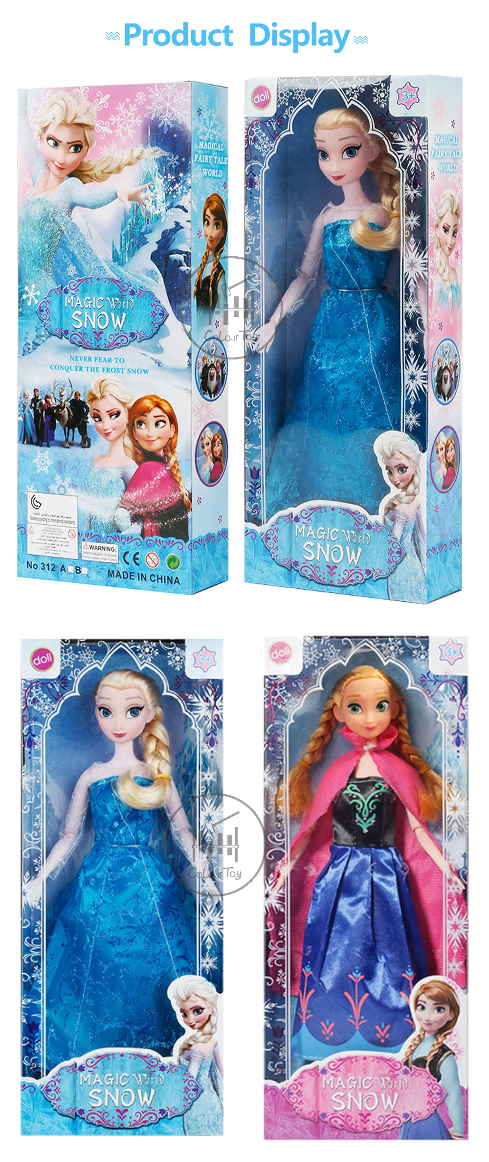 Disney оригинальные Детские Куклы Эльза Анна Принцесса мультфильм Замороженный Снежная королева детские игрушки для девочек Подарки на день рождения модели куклы