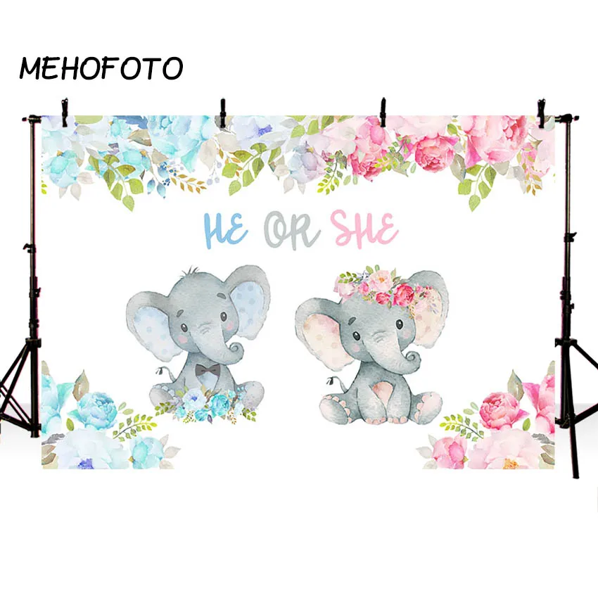 MEHOFOTO слон Baby Shower Фотофон синий или розовый мальчик или девочка ребенок пол раскрывает вечерние фото фон фотобудка