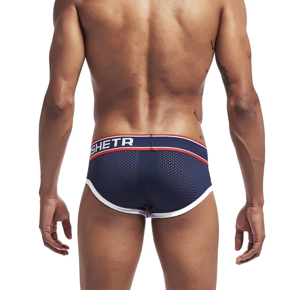 Новое мужское нижнее белье 3 шт./партия короткие дышащие мужские трусики с сеткой