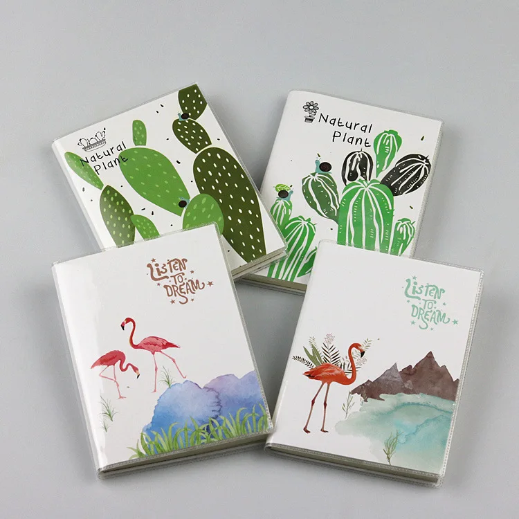 

TUTU Creative flamingos Cactus Leaves Cover Planner Notebook Diary Book Binding Note Notepad Gift Stationery Random delive G0005