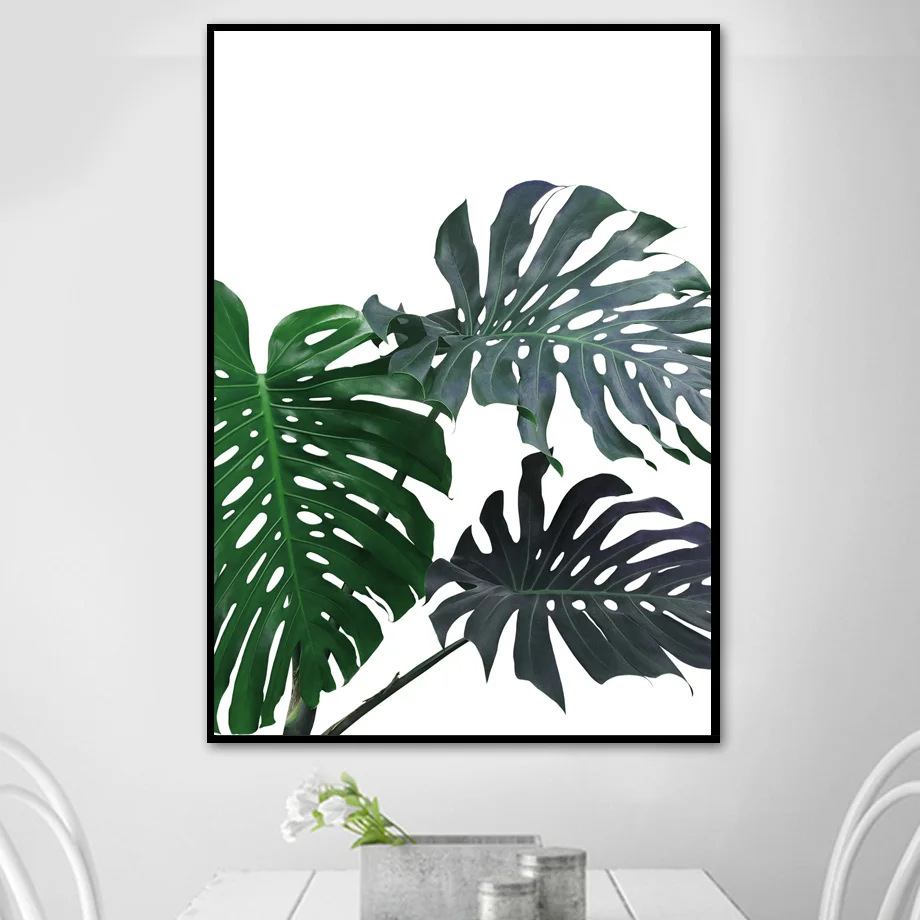 Monstera листья зеленое растение для ландшафта настенная живопись холст
