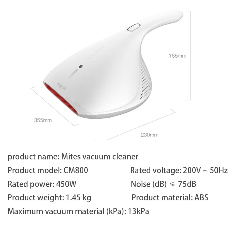 Ручной пылесос Xiaomi Mijia Deerma CM810, контроллер пылевого клеща, УФ-светильник, пылезащитный клещ, 13000 па, сильное всасывание, 220 В