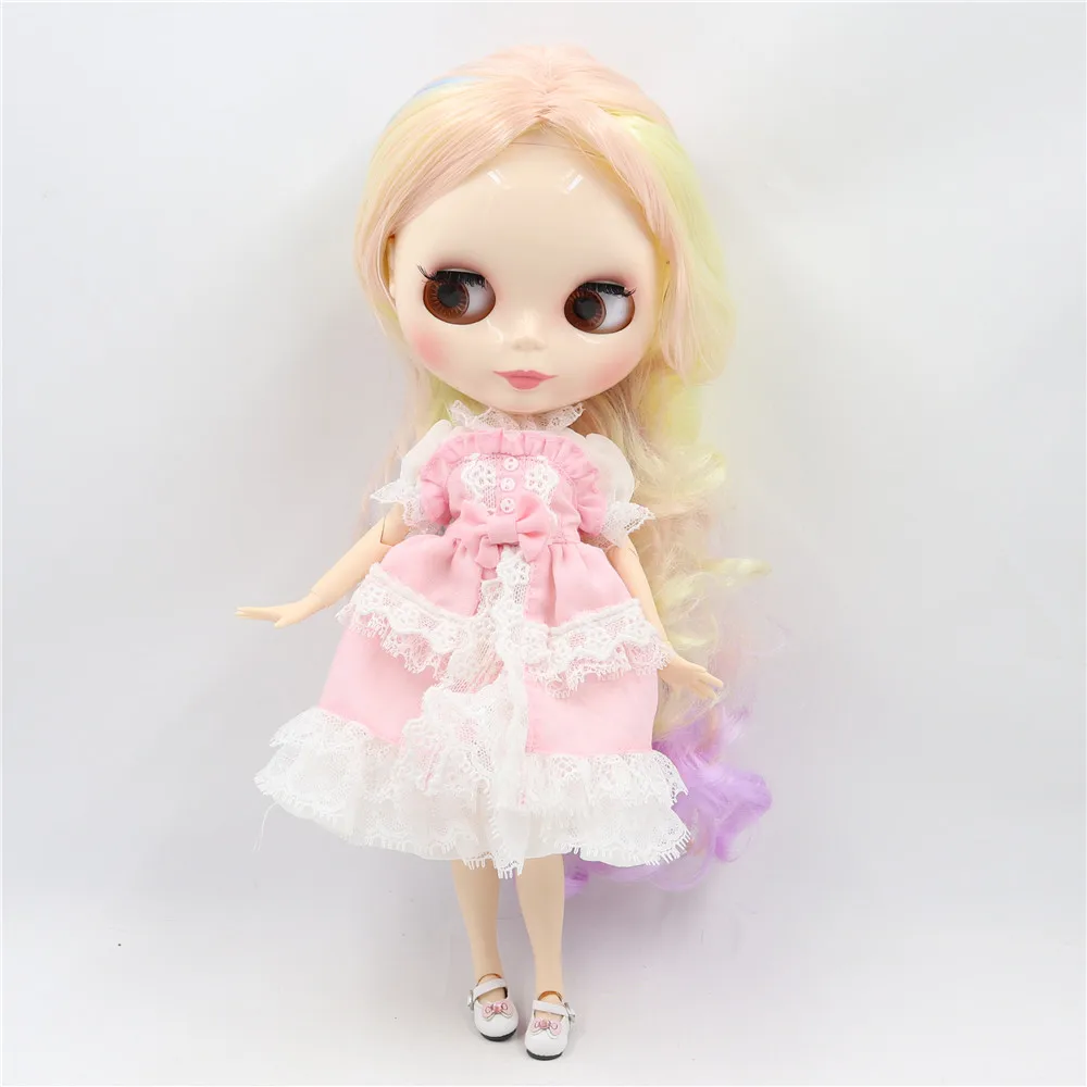 Ледяной DBS Blyth кукольные шарнирное тело из белой кожи разноцветные волосы diy