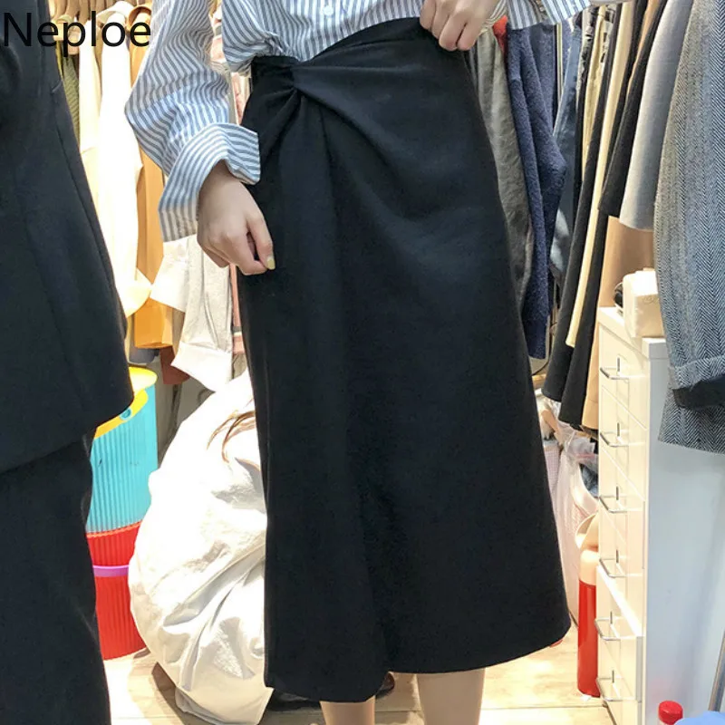 Neploe завязанные юбки женские летние 2019New однотонные брюки свободные с высокой