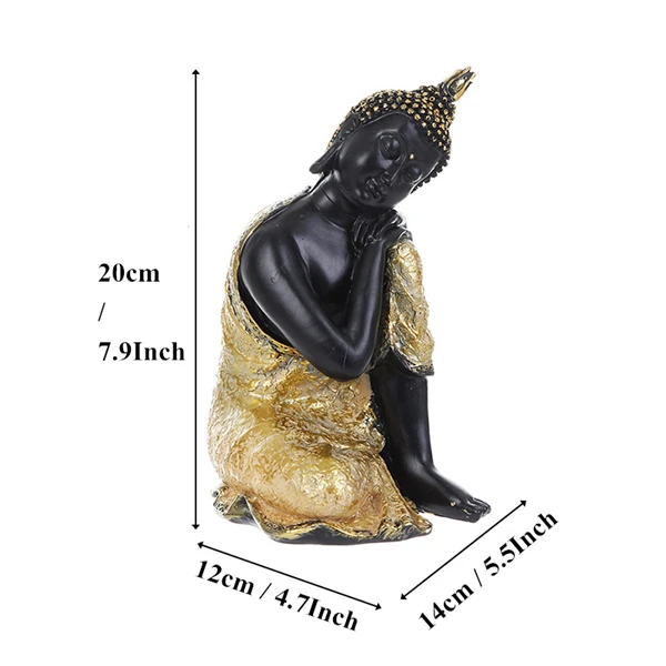 Black Buddha-3 VILEAD 5 стилей смолы таиландский Будда статуя фэншуй Индия религиозный буддистский скульптура индуистский черный Будда статуэтки домашний декор - Цвет: Black Buddha-3