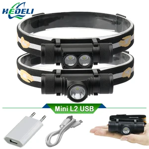 Налобный фонарь, светодиодный, водонепроницаемый, с аккумулятором 18650