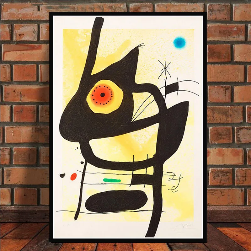 Постер и принты Joan Miro известные современные абстрактные Ретро картины