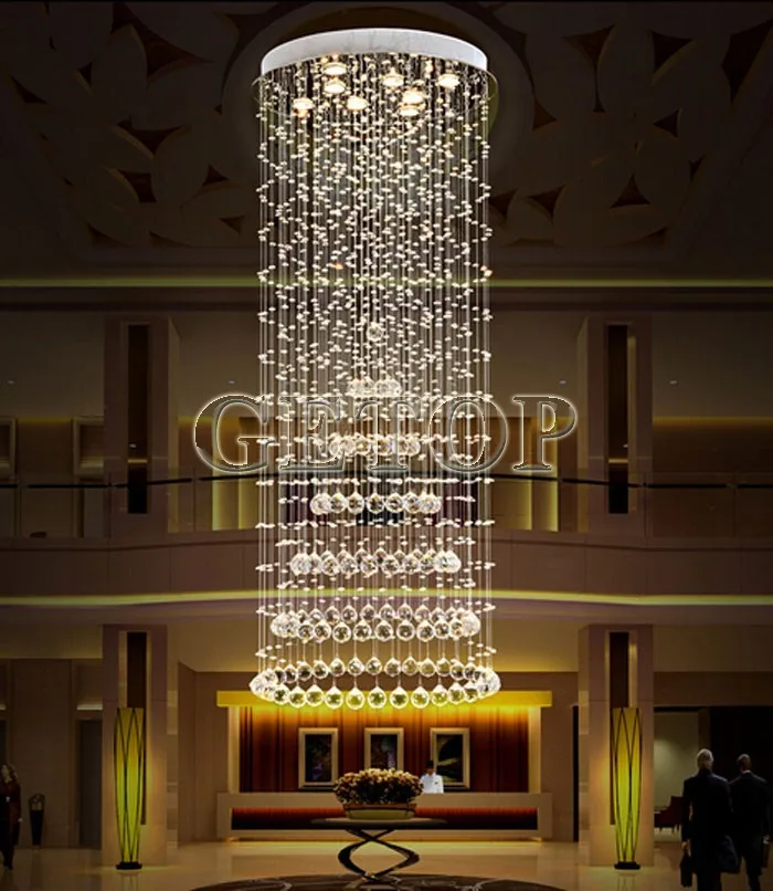 Лучшая цена Современная дуплекс вилла гостиная K9 хрустальная люстра лестничная