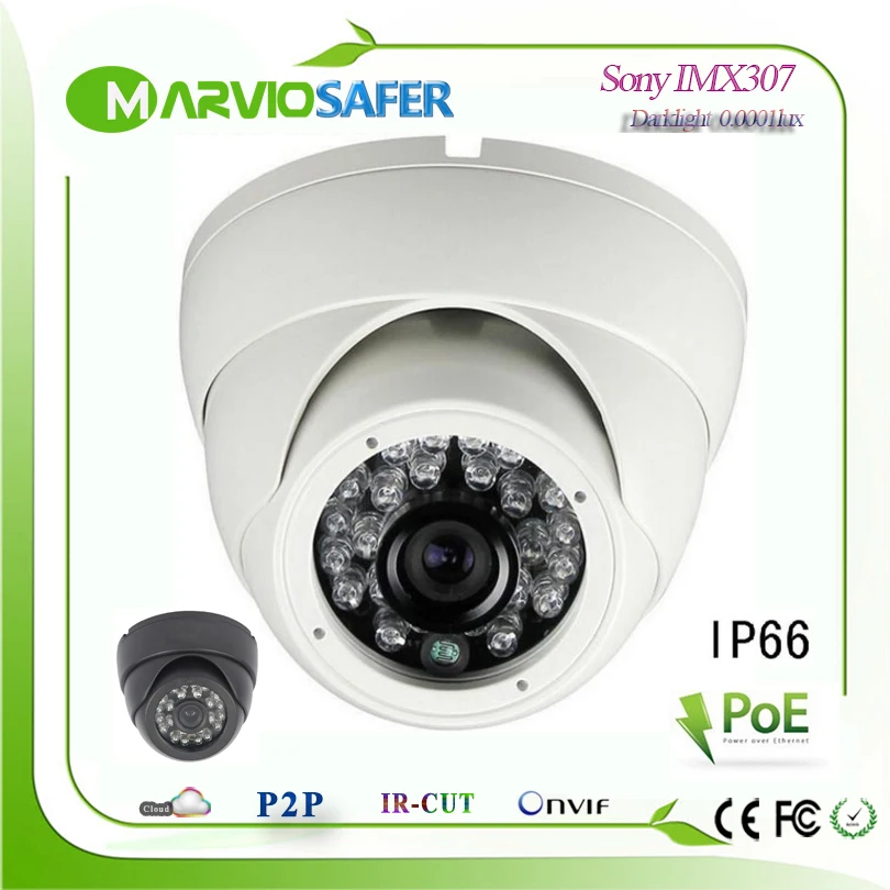 

New H.265/H.264 1080P FULL HD 2MP Starlight Darklight CCTV IP POE Network Camera Sony IMX307 Sensor RTSP 0.0001lux xmeye