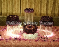 4pcs crystal cupcake stand top quality clear circle round stand wedding birthday cake display shelf d202530h453010