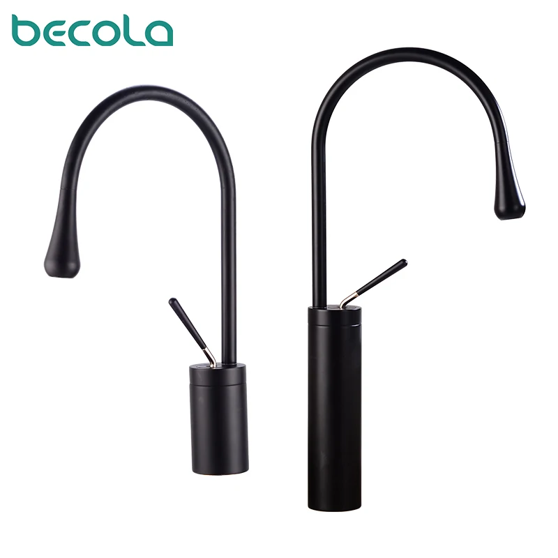 

Black and White 360 Swivel Spout Brass and Chrome Finish Bathroom Basin Faucet Vanity Vessel Sinks Mixer Cold And Hot Water Tap