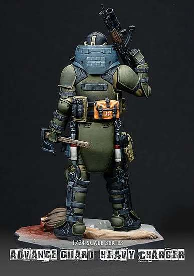 1/24 Risen Рисунок Модель наборы Advance Guard с основанием тяжелое зарядное устройство Неокрашенный